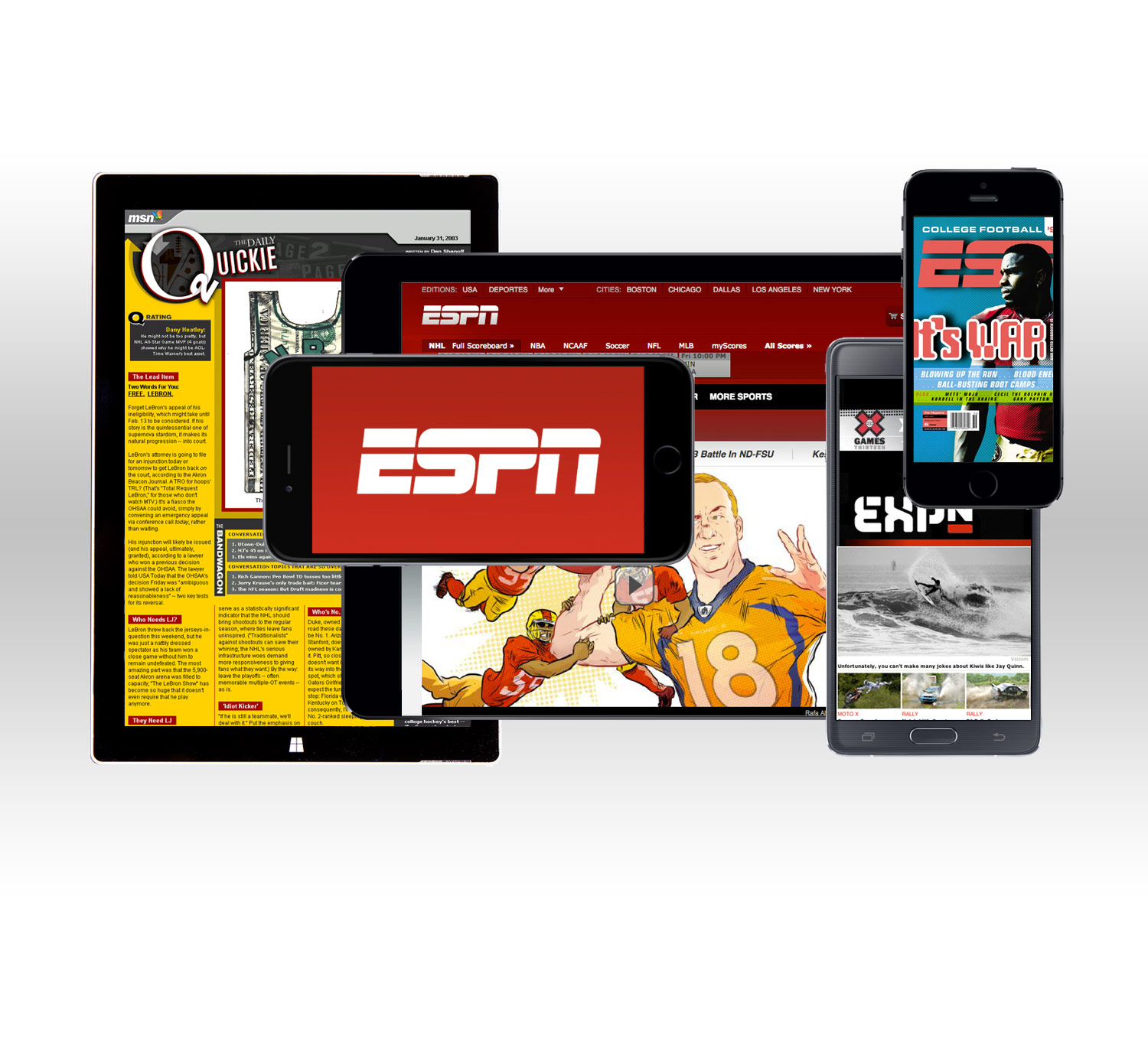 ESPN - Hall of Fame interactive and original sections